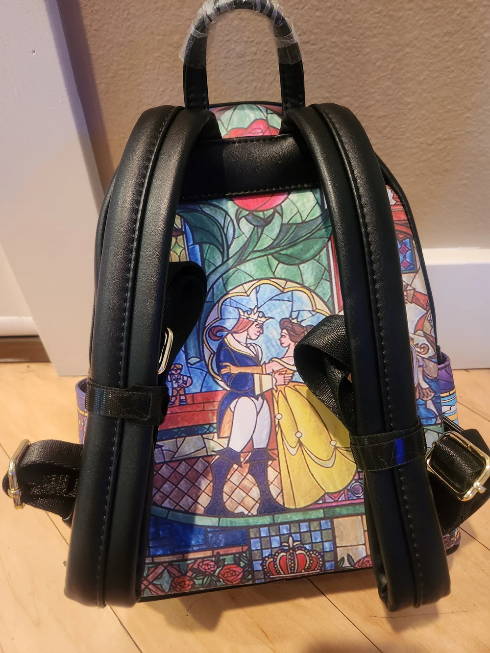Disney Loungefly Beauty and the Beast Stained Glass Castle Mini Backpack